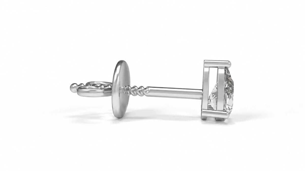 0.78 CTW Lab-Grown Diamond Stud Earrings – White Gold Side View