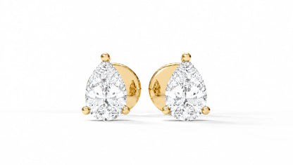 0.78 CTW Lab-Grown Diamond Stud Earrings – Yellow Gold Front View