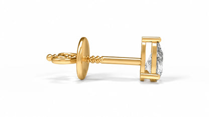 0.78 CTW Lab-Grown Diamond Stud Earrings – Yellow Gold Side View