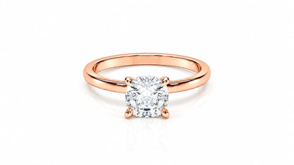 0.95 CTW Round Diamond Solitaire Engagement Ring - Rose Gold - Front View