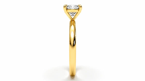 0.95 CTW Round Diamond Solitaire Engagement Ring - Yellow Gold - Back View
