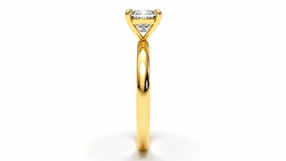 0.95 CTW Round Diamond Solitaire Engagement Ring - Yellow Gold - Back View