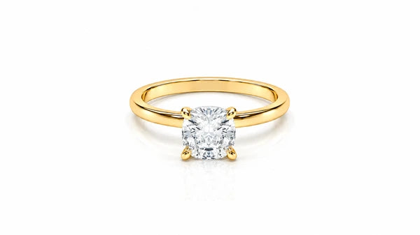 0.95 CTW Round Diamond Solitaire Engagement Ring - Yellow Gold - Front View