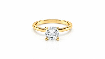 0.95 CTW Round Diamond Solitaire Engagement Ring - Yellow Gold - Front View