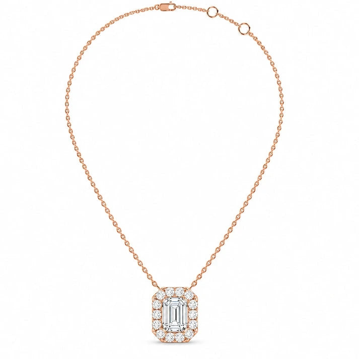 0.97-ctw-emerald-halo-diamond-pendant-necklace-rose-gold-full-view
