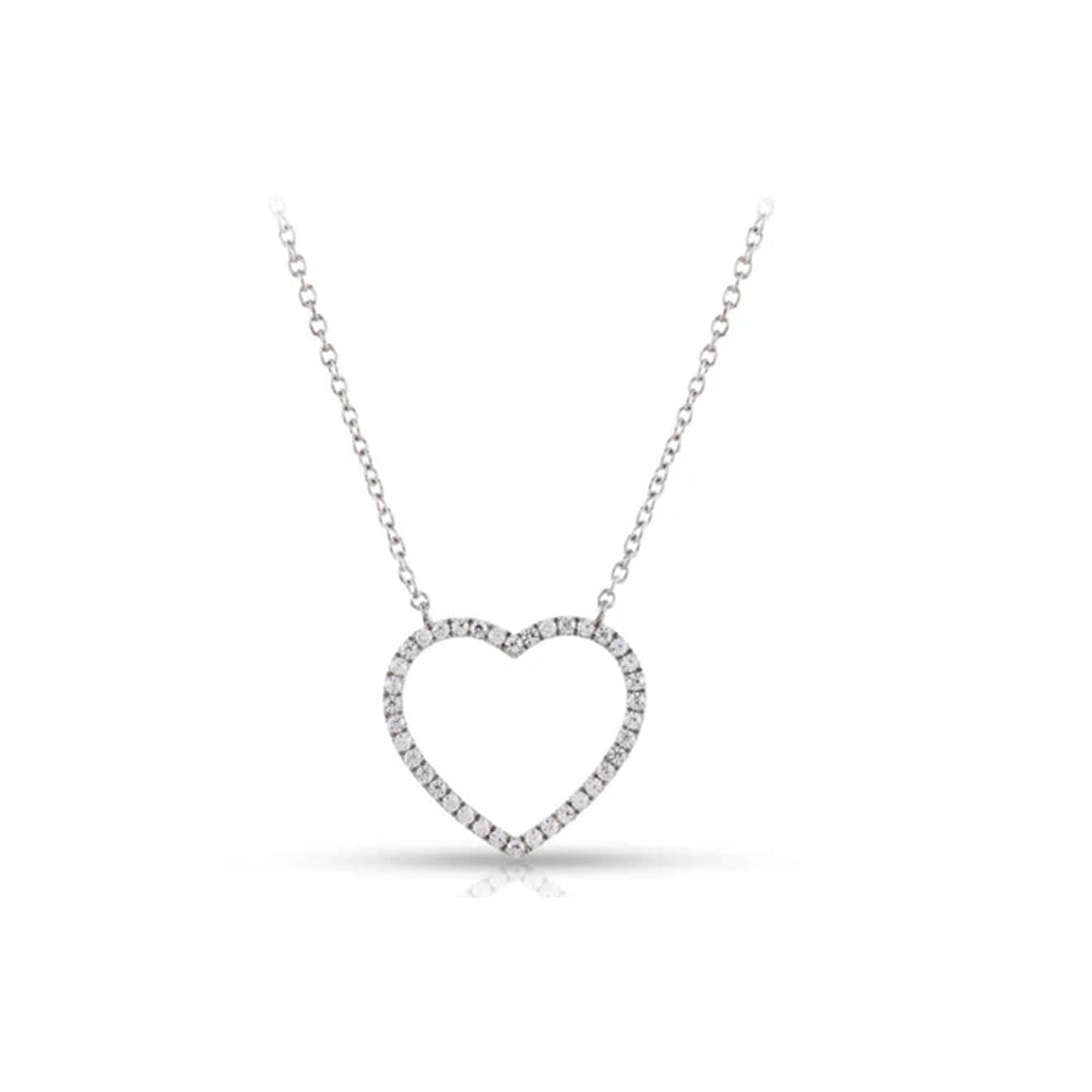 .81ct Silver And Diamond Heart Pendant