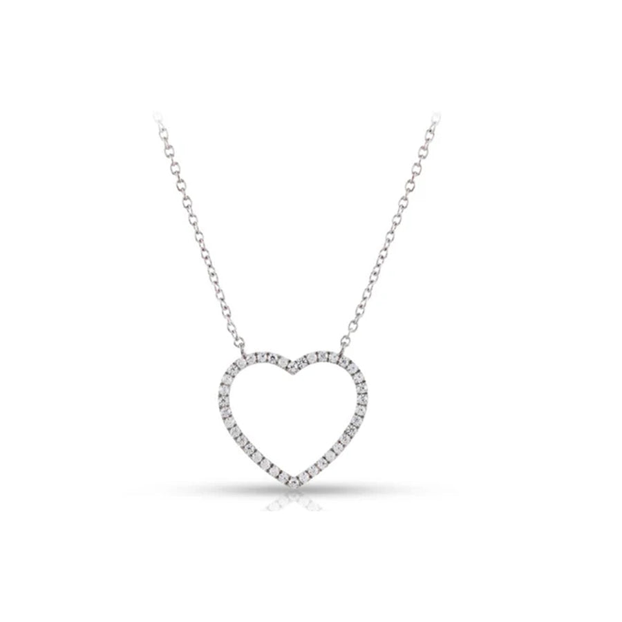 .81ct Silver And Diamond Heart Pendant