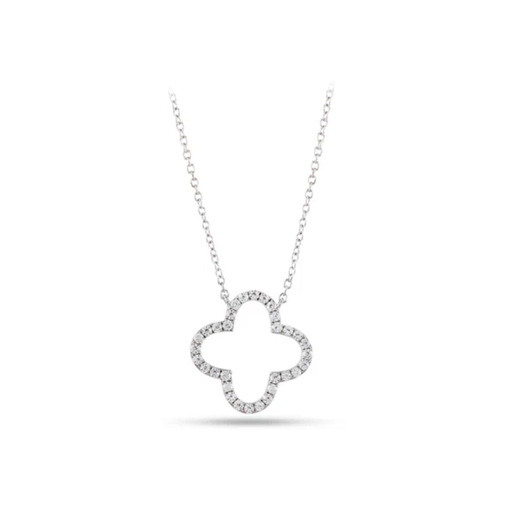 .95CTW Open Clover Diamond Necklace