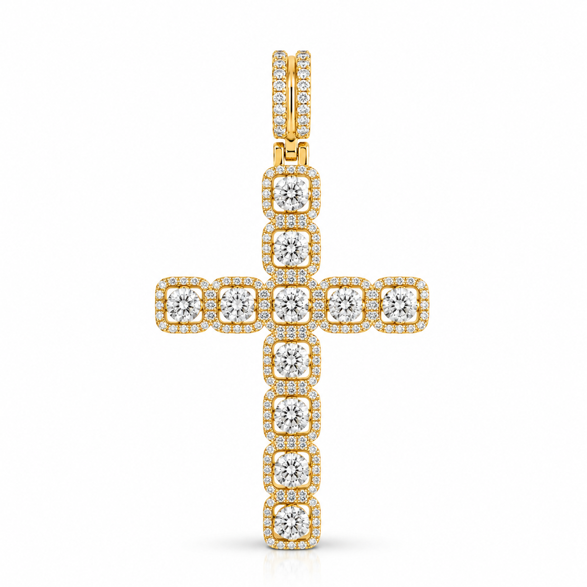 1.00 CTW Cluster Diamond Cross Pendant Necklace | 3.40 grams