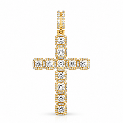 1.00 CTW Cluster Diamond Cross Pendant Necklace | 3.40 grams