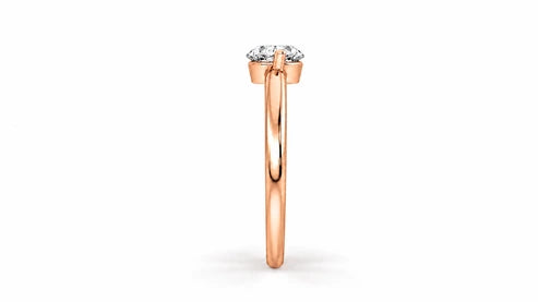 1.00 CTW Round Cut Diamond Solitaire Engagement Ring - Rose Gold - Side View