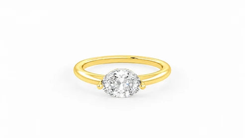1.00 CTW Round Cut Diamond Solitaire Engagement Ring - Yellow Gold - Front View