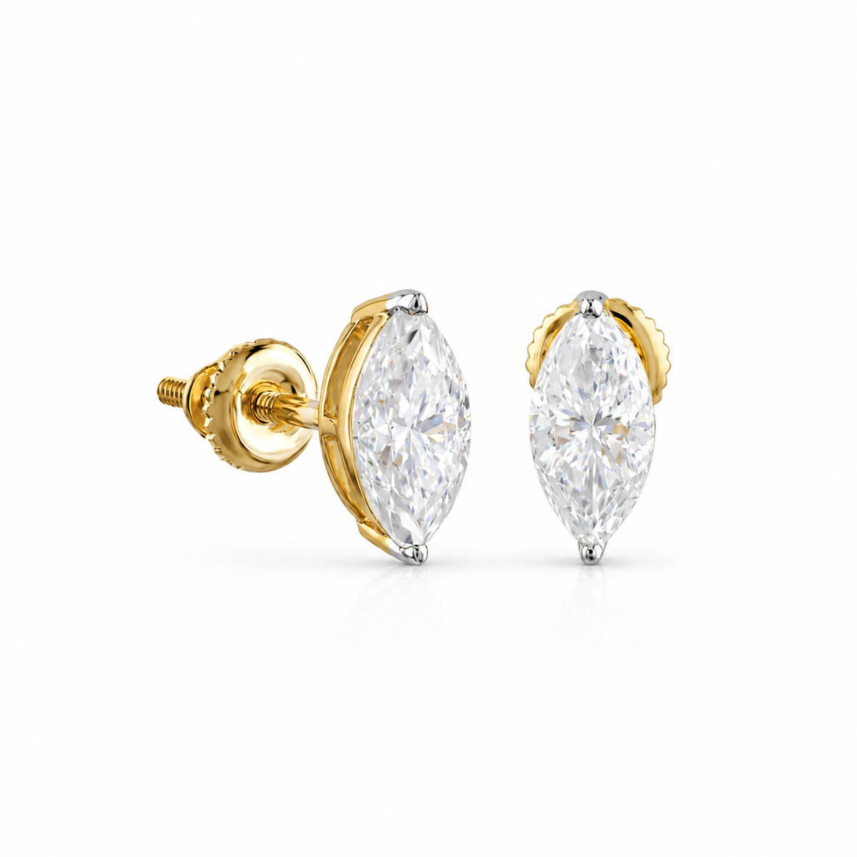 1.08 CT Marquise Diamond Stud Earrings