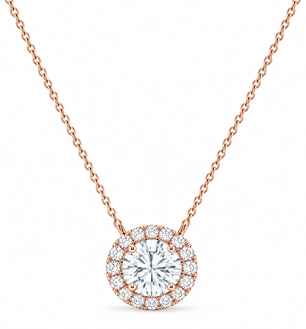 1.10-ct-diamond-halo-circle-pendant-necklace-rose-gold-front-view
