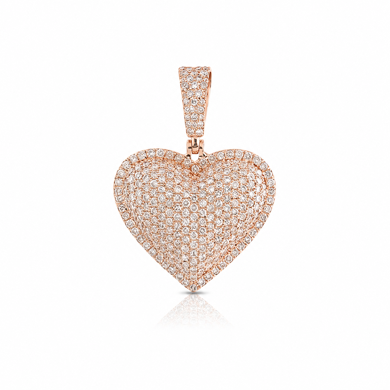 1.32 CTW Iced Heart Diamond Pendant Necklace