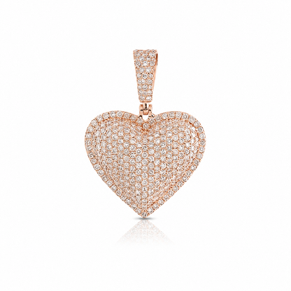 1.32 CTW Iced Heart Diamond Pendant Necklace