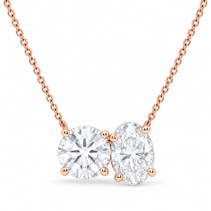 1.50 CT Two-Stone Diamond Pendant Necklace-1