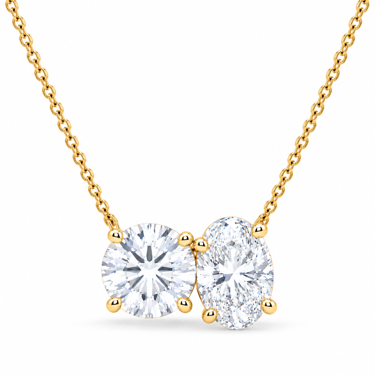 1.50 CT Two-Stone Diamond Pendant Necklace-2