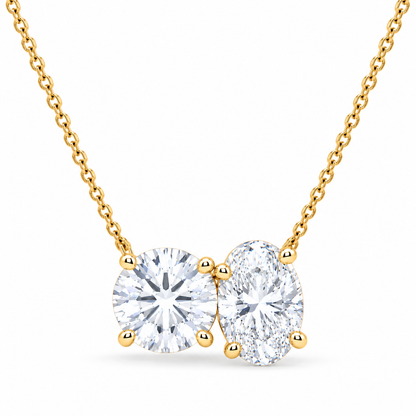 1.50 CT Two-Stone Diamond Pendant Necklace-2