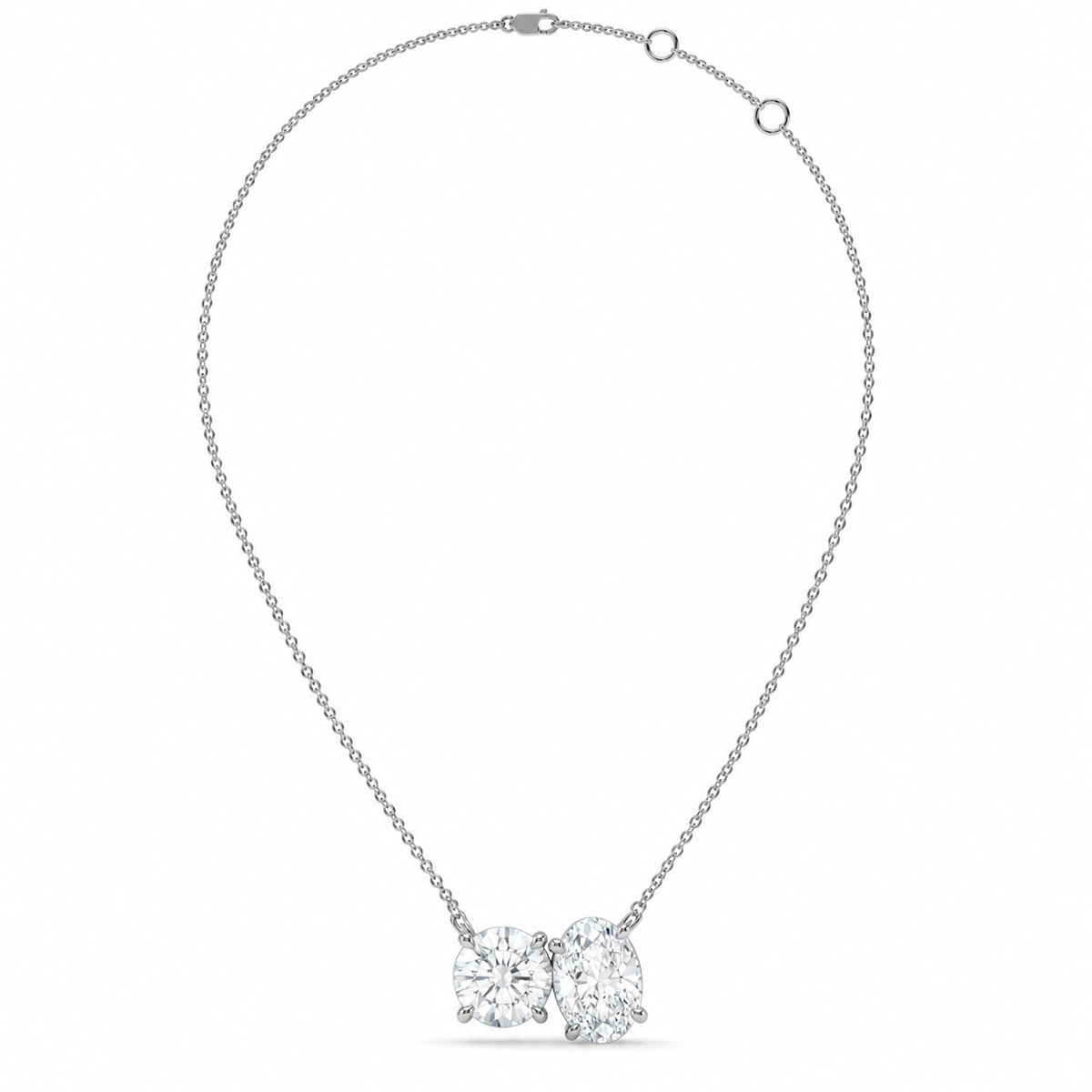1.50 CT Two-Stone Diamond Pendant Necklace-3