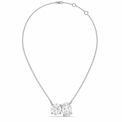 1.50 CT Two-Stone Diamond Pendant Necklace-3