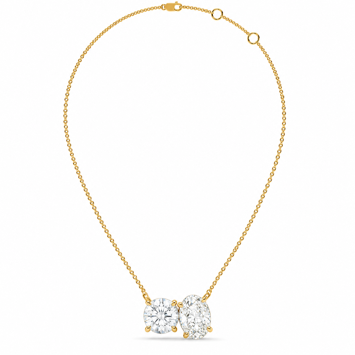 1.50 CT Two-Stone Diamond Pendant Necklace-4
