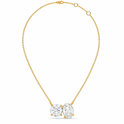 1.50 CT Two-Stone Diamond Pendant Necklace-4