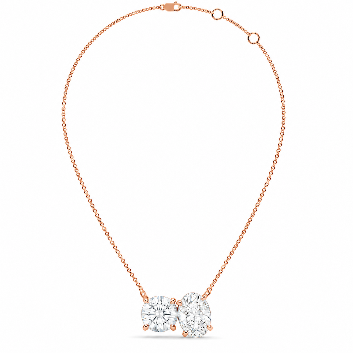 1.50 CT Two-Stone Diamond Pendant Necklace-5