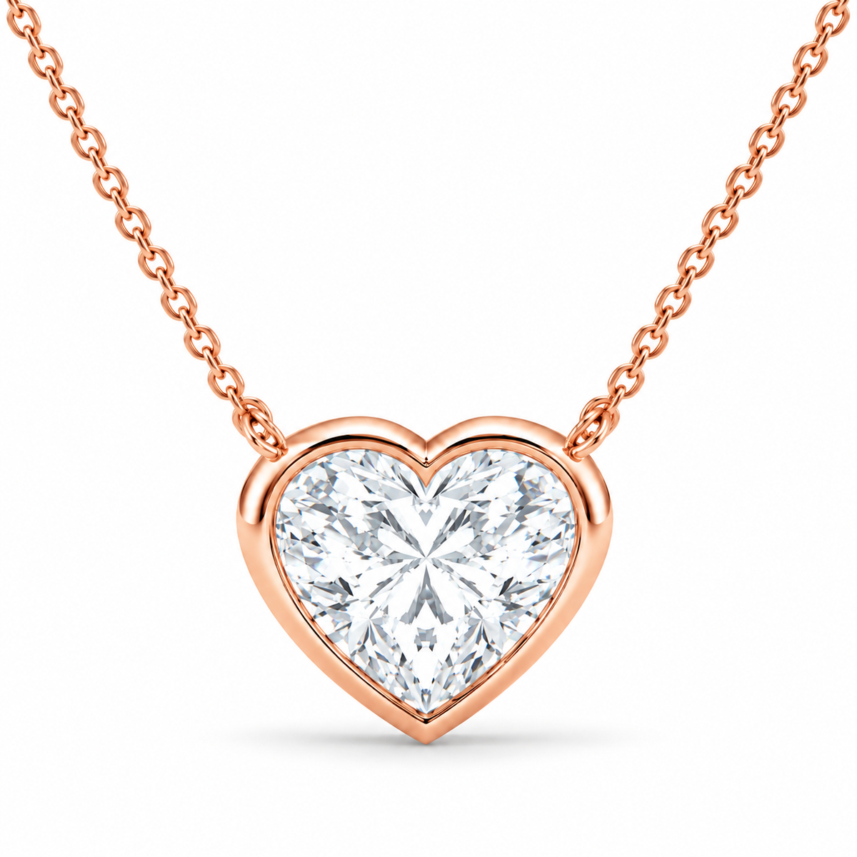 1.52 CTW Heart Solitaire Pendant Necklace-1