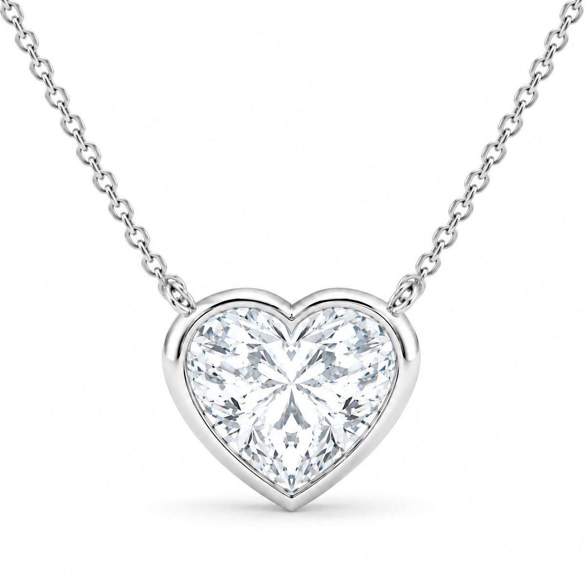 1.52 CTW Heart Solitaire Pendant Necklace-2