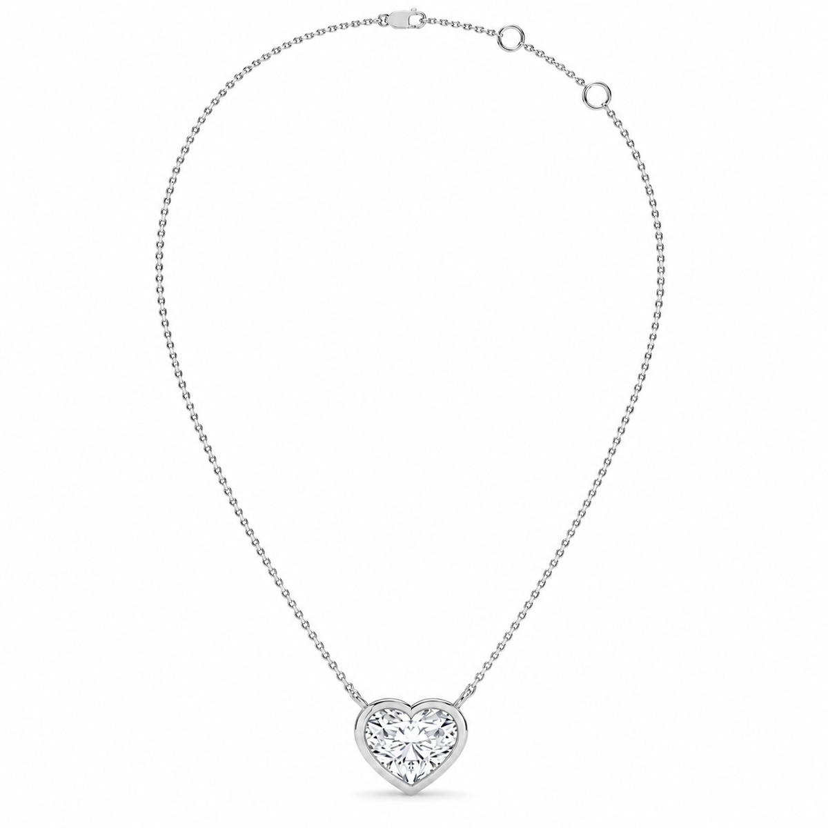 1.52 CTW Heart Solitaire Pendant Necklace-4