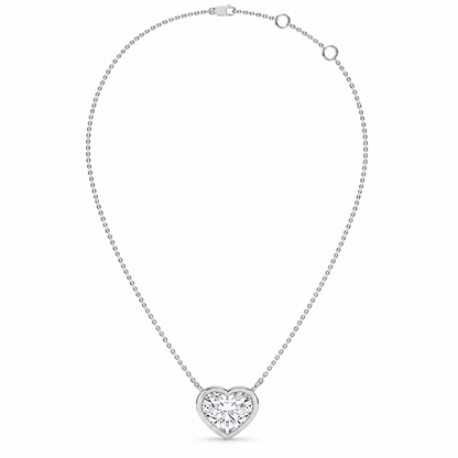 1.52 CTW Heart Solitaire Pendant Necklace-4