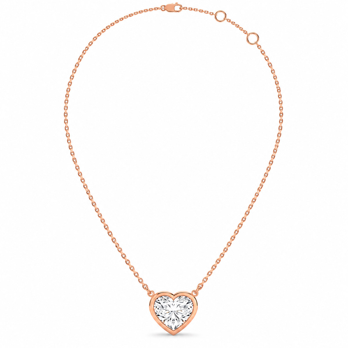 1.52 CTW Heart Solitaire Pendant Necklace-5