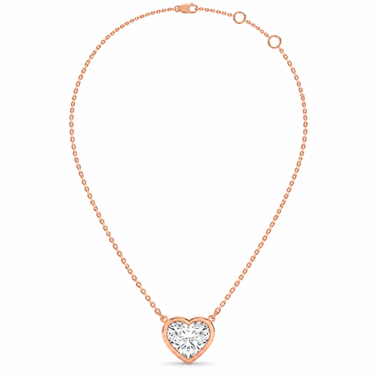 1.52 CTW Heart Solitaire Pendant Necklace-5