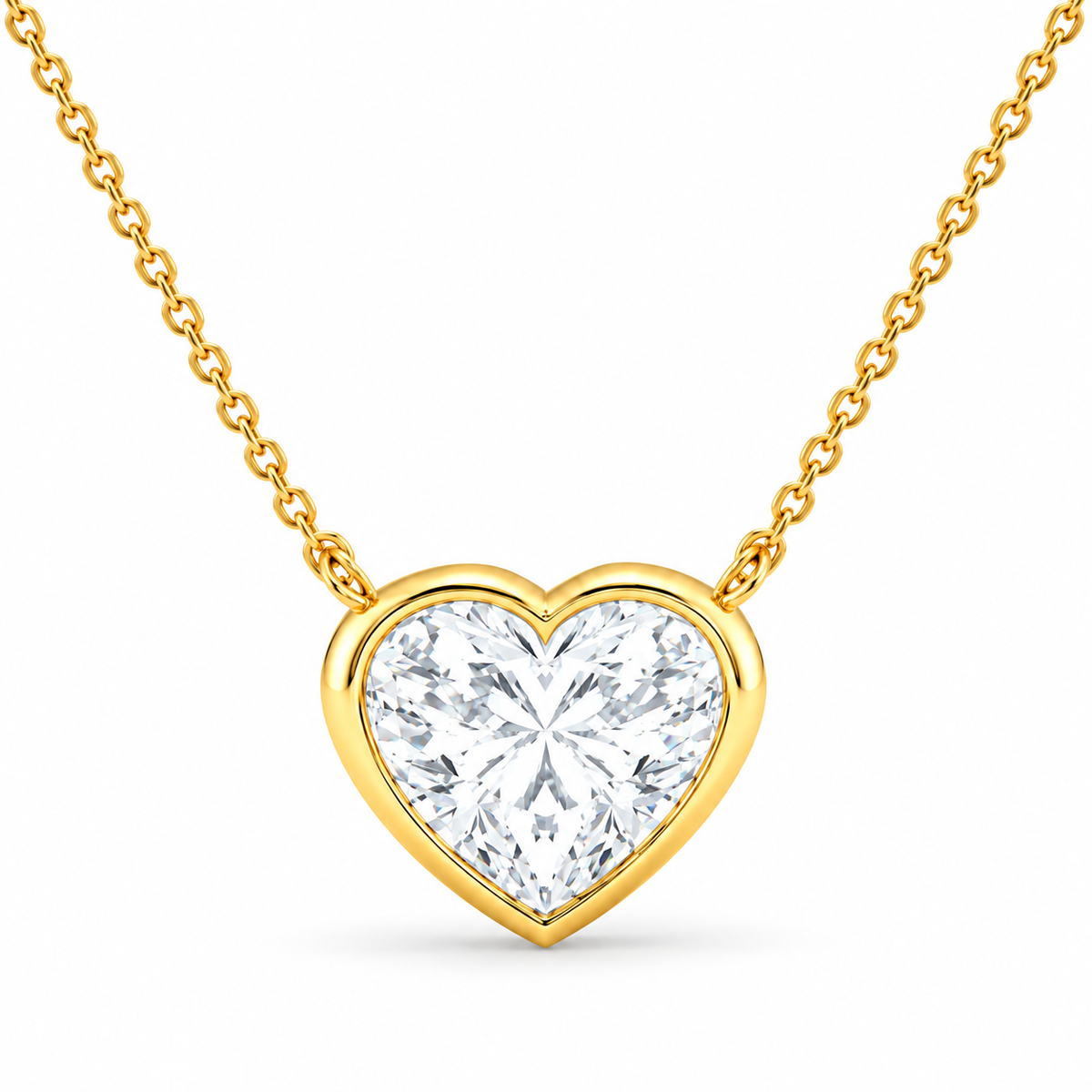 1.52 CTW Heart Solitaire Pendant Necklace