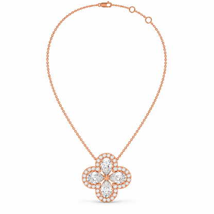 1.99 CT Diamond Four-Leaf Clover Pendant Necklace-3