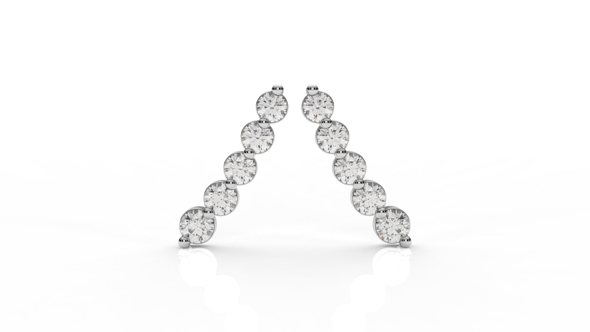 Silver earrings with small diamonds GLAM NYC