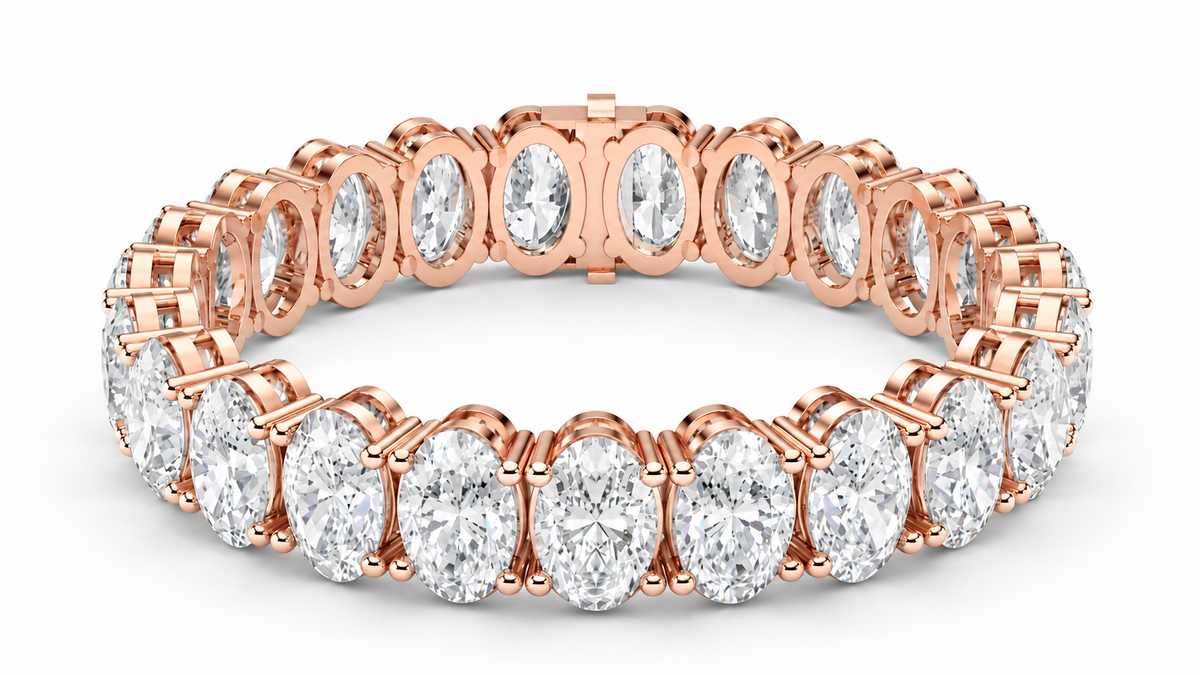 10.6 MM Oval-Cut Diamond Tennis Bracelet – 46 CTW-1