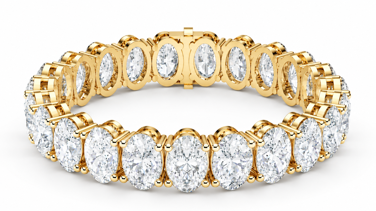 10.6 MM Oval-Cut Diamond Tennis Bracelet – 46 CTW-2