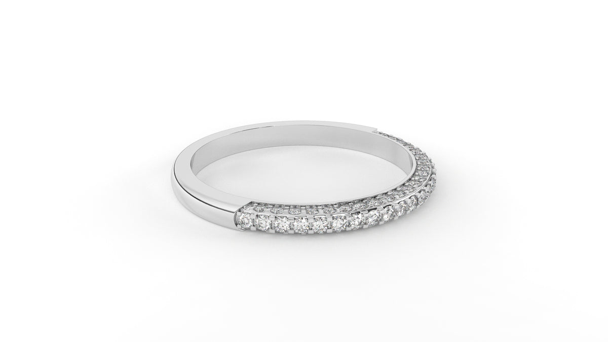 Silver ring with embedded diamonds GLAM NYC