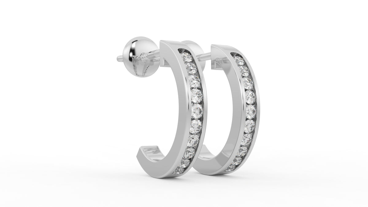 0.70 CTW Diamond Huggie Hoop Earrings