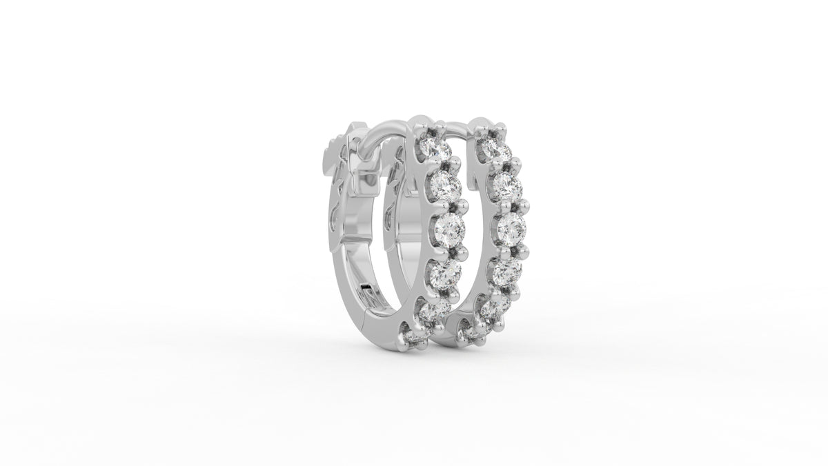0.18 CTW Diamond Huggie Hoop Earrings