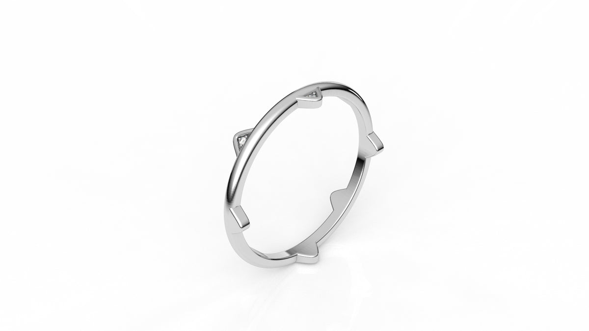 Silver ring with a small diamonds GLAM NYC