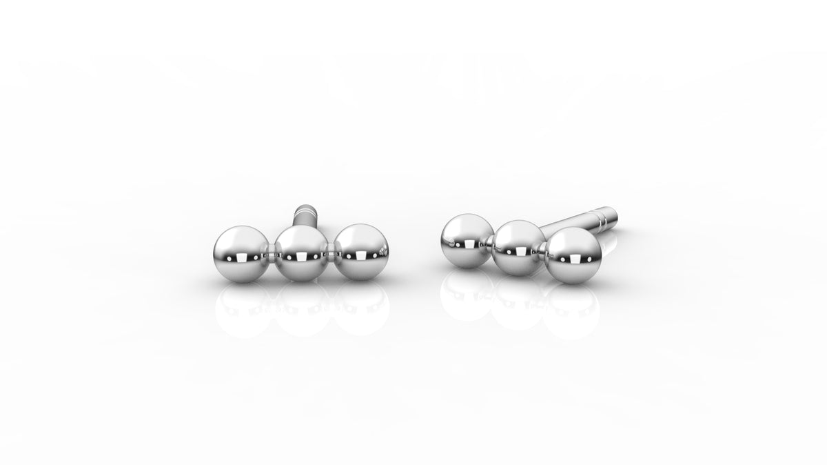 Silver beads earrings GLAM NYC