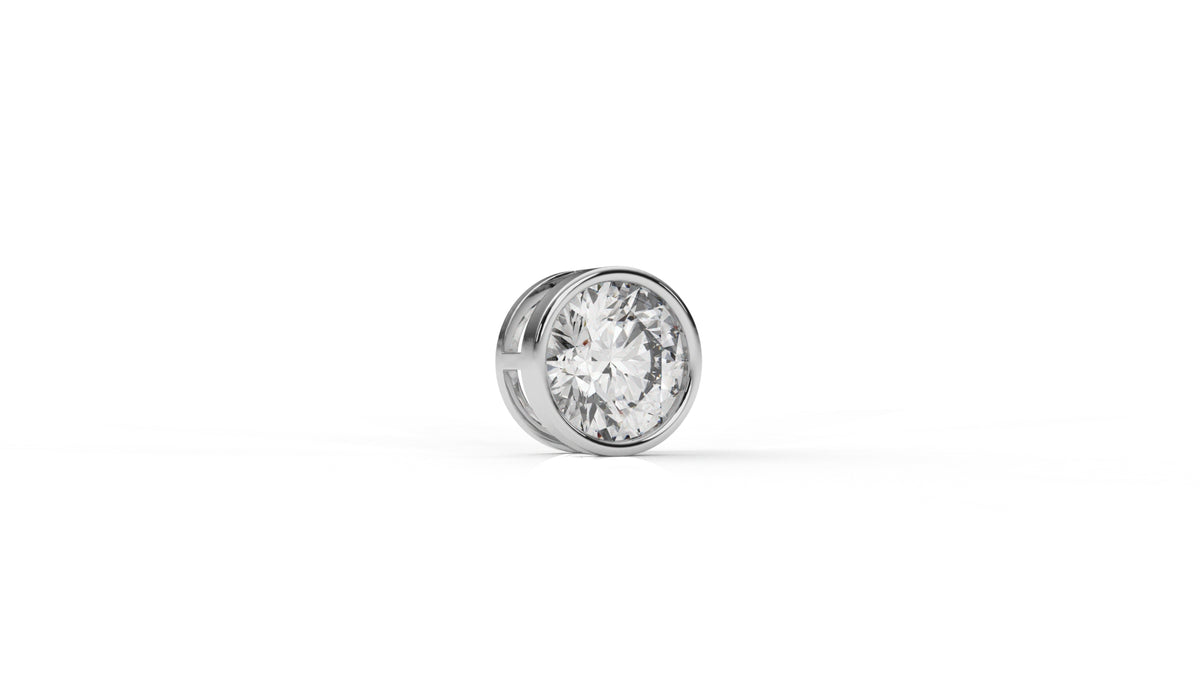 3.00 CTW Round Diamond Bezel Solitaire Pendant