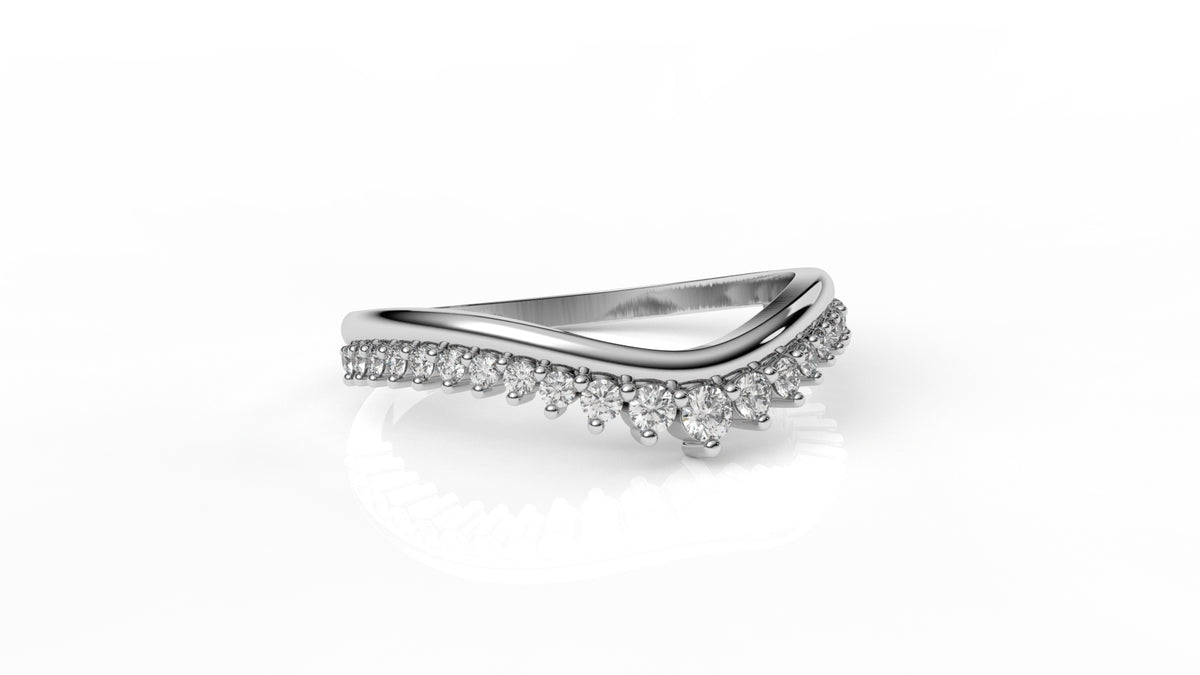 Silver ring with small diamonds GLAM NYC