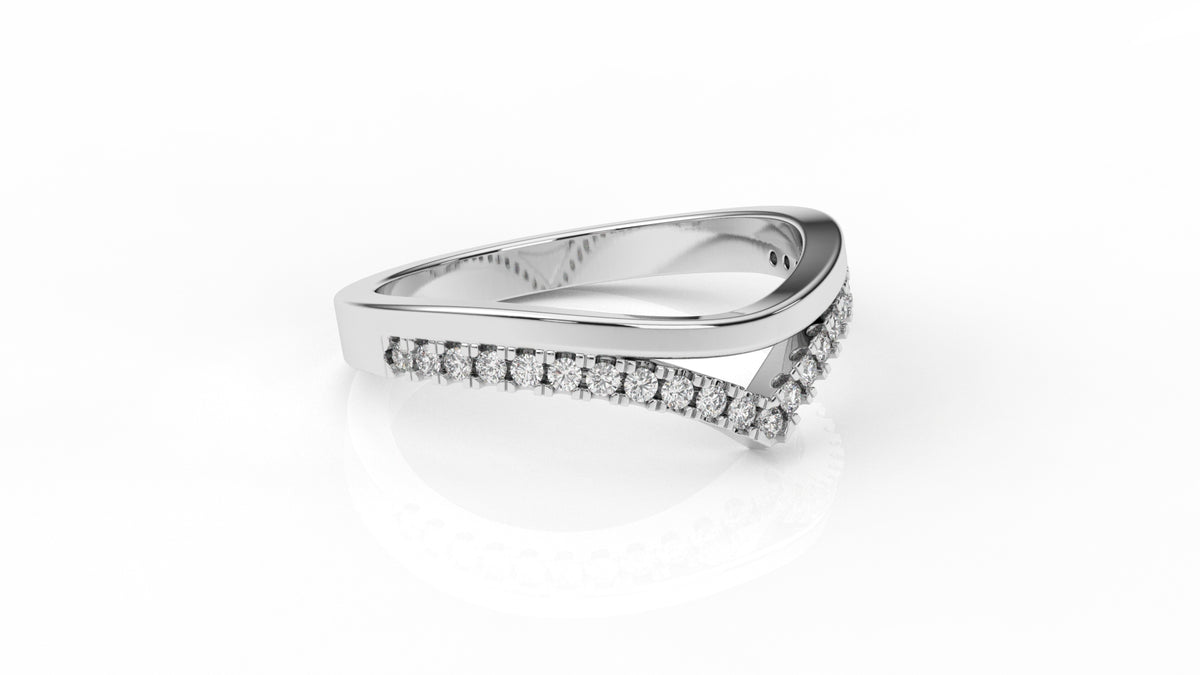 Silver ring with small diamonds GLAM NYC