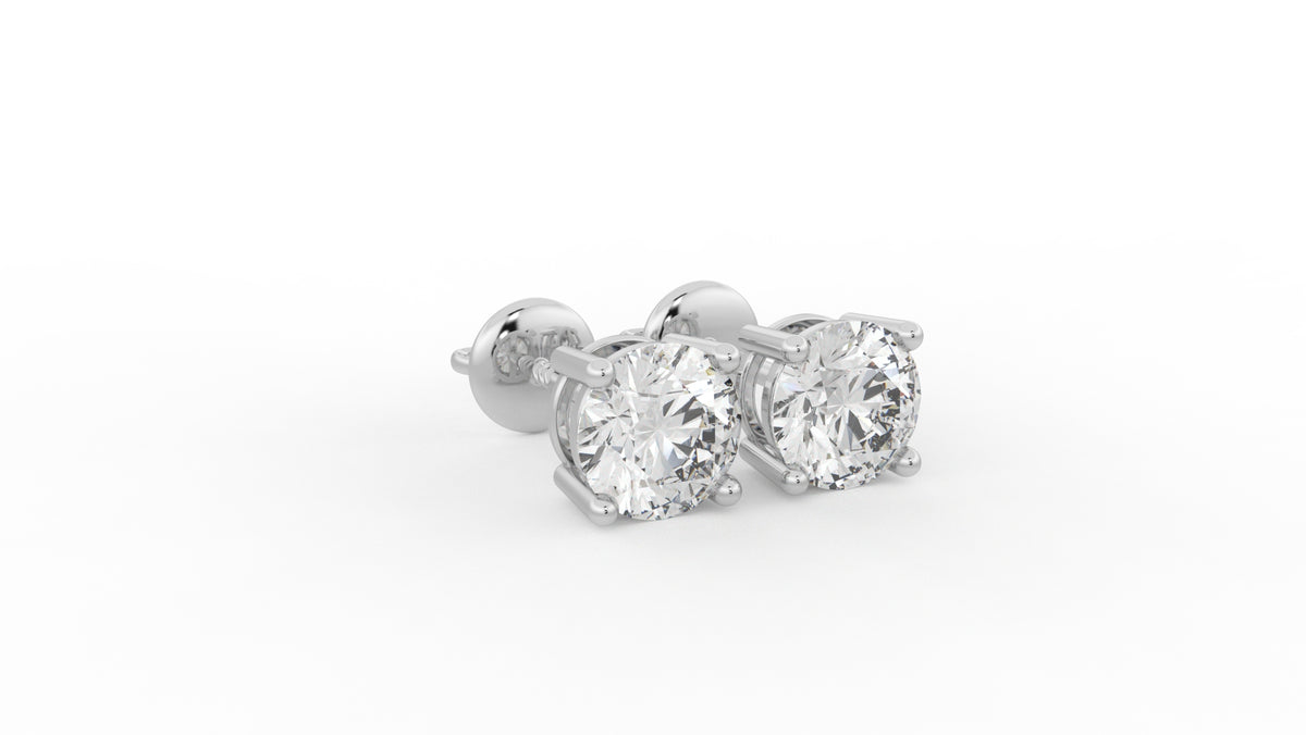 3 CTW Diamond Cluster Stud Earring