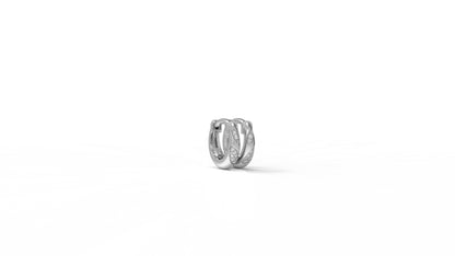 Silver hoop earrings with diamonds GLAM NYC