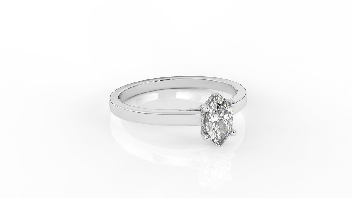 Silver ring with a diamond GLAM NYC